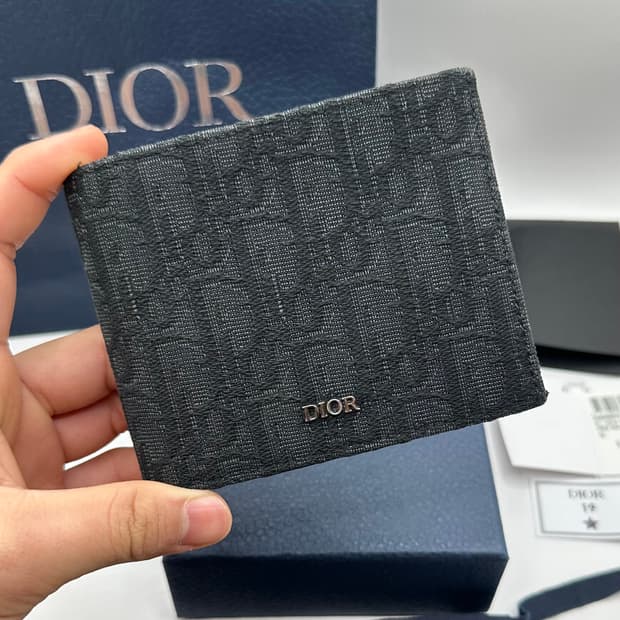 디올 오블리크 반지갑 블랙