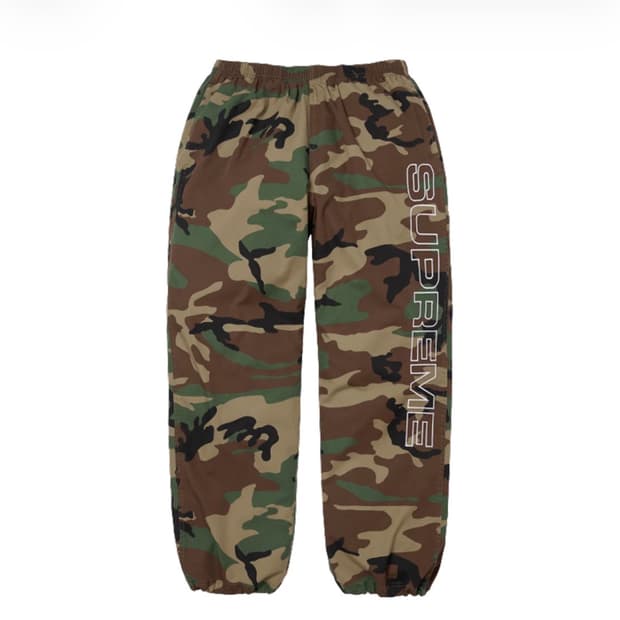 [S] 슈프림 스펠아웃 자수 립스탑 트랙 팬츠 우드랜드 카모 - 25FW