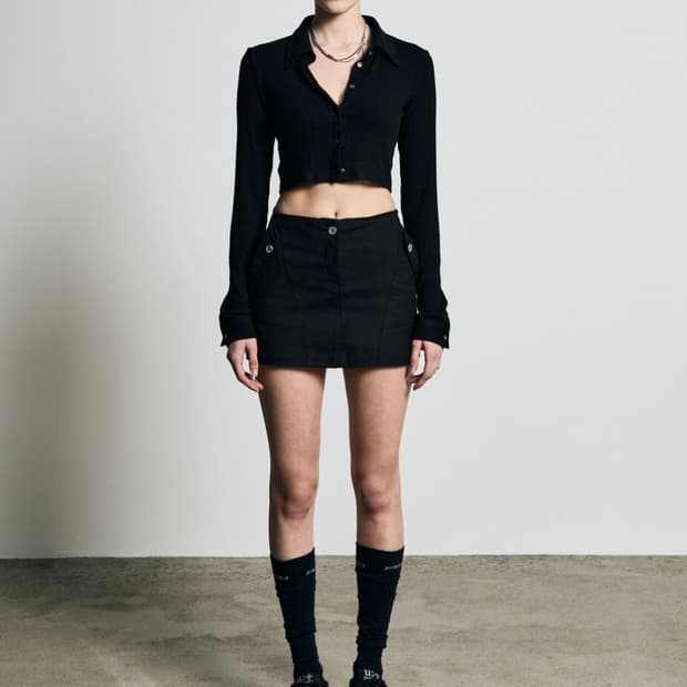 보헤미안서울 COLLAR CROP CARDIGAN