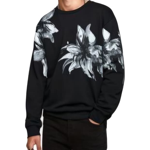 자라 아트 플라워 프린팅 맨투맨 95~100