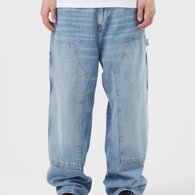 칼하트wip og 더블니 블루 버스트 워시드