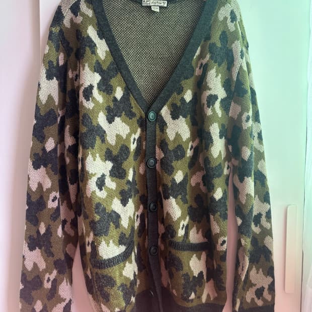 Vintage 카모 가디건 L
