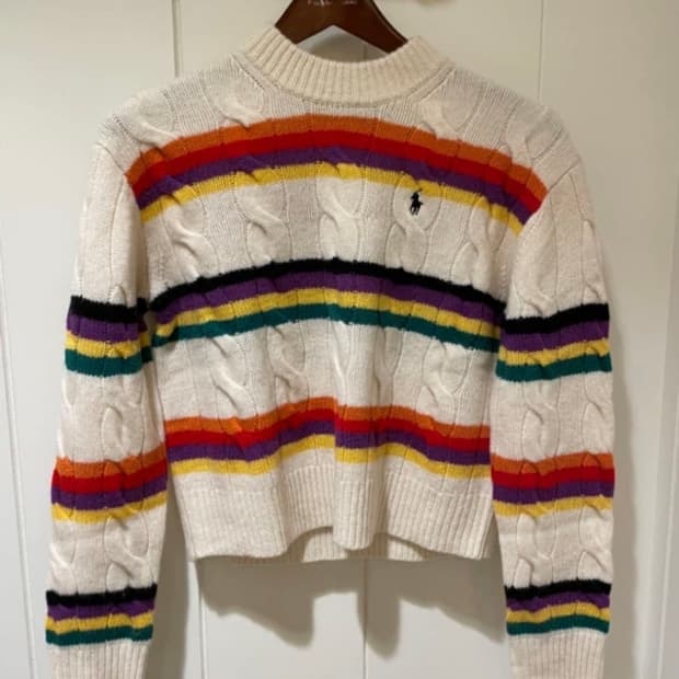 폴로랄프로렌 단가라 크롭니트 m