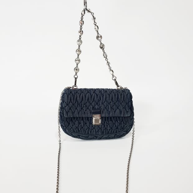 미우미우 마테라쎄 크리스탈 체인숄더백 RT0636