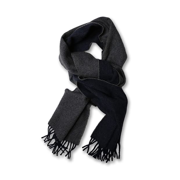 드레익스 [Drake's] 네이비 & 그레이 리버시블 스코틀랜드 머플러