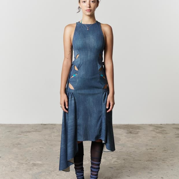 Arum Cutout Dress, Steel