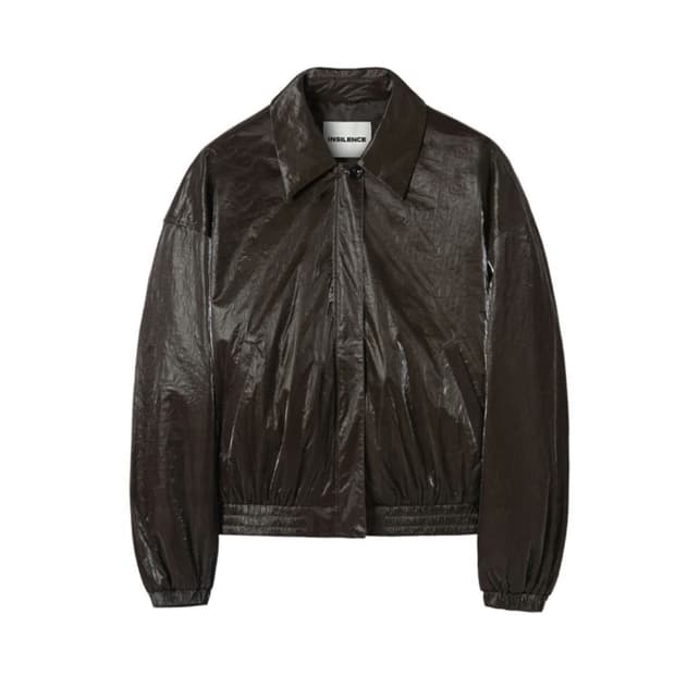 인사일런스 글로시 타이벡 블루종 자켓 브라운 xs