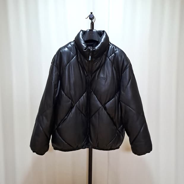 (택포) ZARA 페이크 레더 빅퀼팅 패딩 자켓 L A922