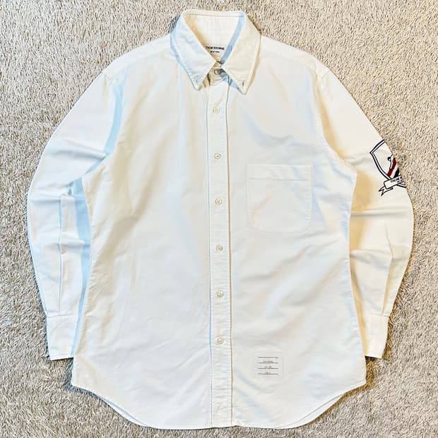 희귀) 톰브라운 스키 자수 코튼 셔츠 화이트