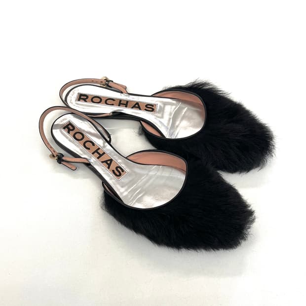 로샤스 퍼 레더 플랫 뮬