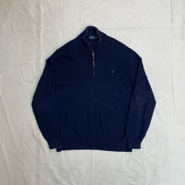 폴로 반집업 니트