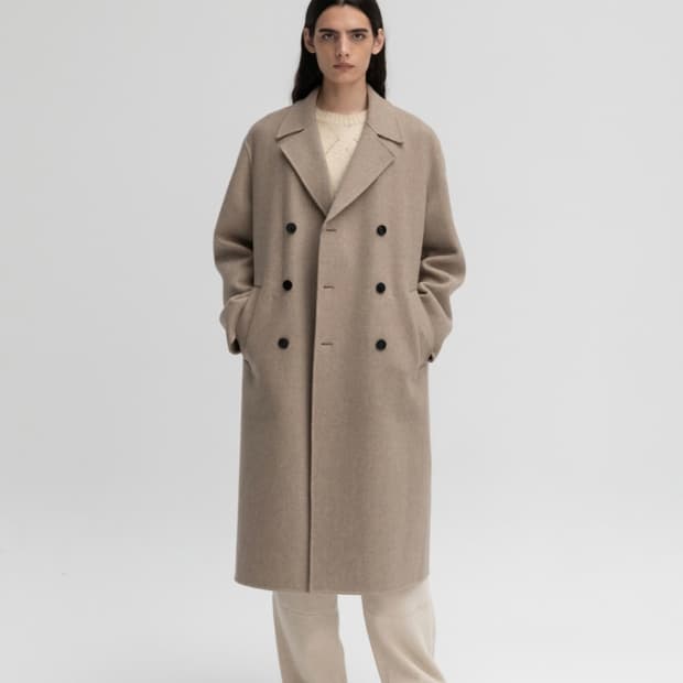 인사일런스 핸드메이드 더블코트 멜란지베이지 M