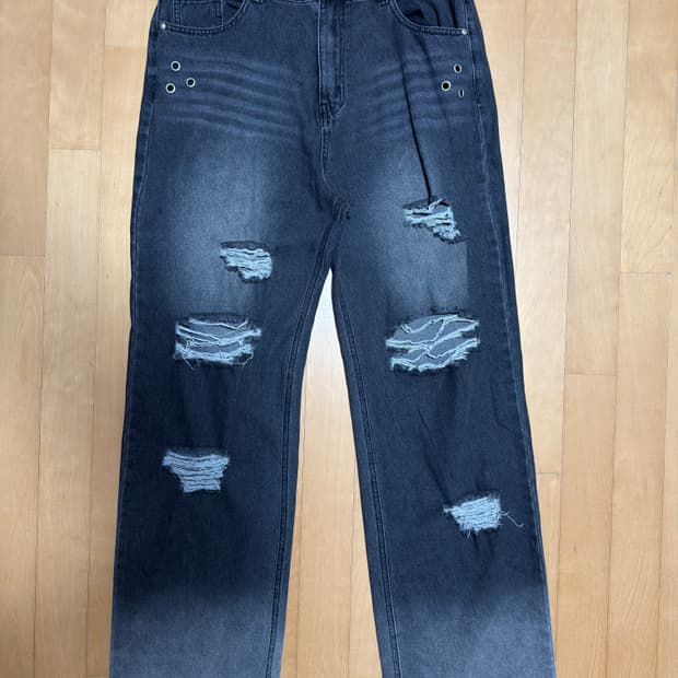 그런지 디스트로이드 워시드 데님 팬츠