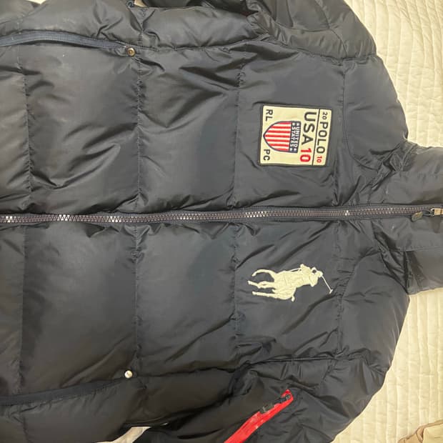 폴로 빅포니 성조기 패딩 M