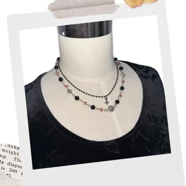 Vintage Stone Beads Layered Necklace