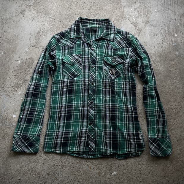 (Russ.k)punk check slim shirts