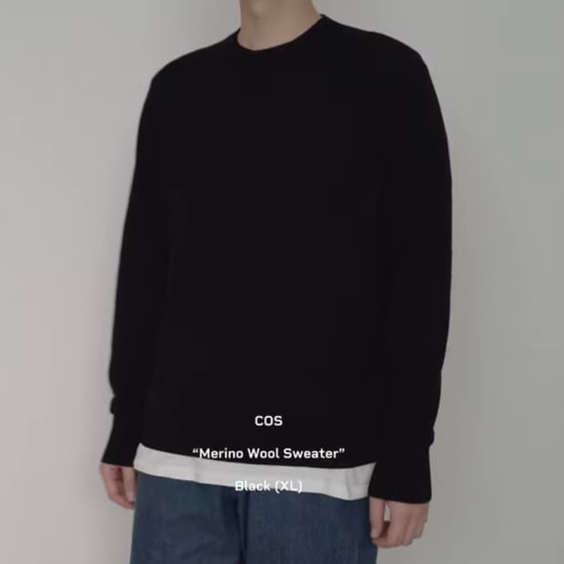 [L] 코스 메리노 울 니트 스웨터 블랙