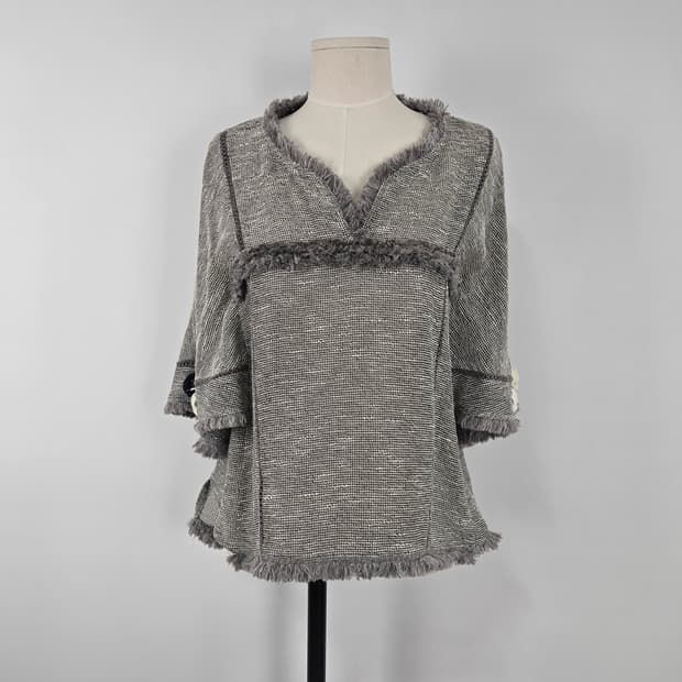 0190 듀엘 트위드 숏 기장 마 블랜딩 블라우스55