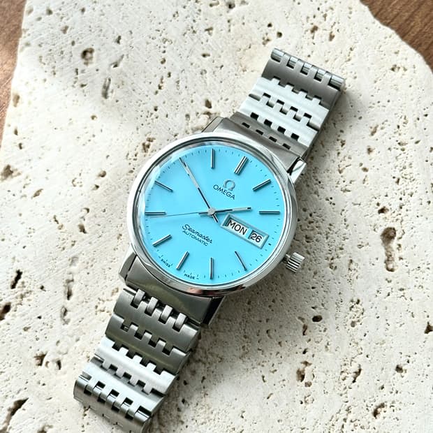 정품 오메가 씨마스터 뻐뻐시 터키블루 오토매틱 시계