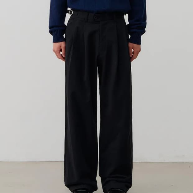 [택미제거 새상품] 노운 와이드 치노 팬츠 블랙 0사이즈