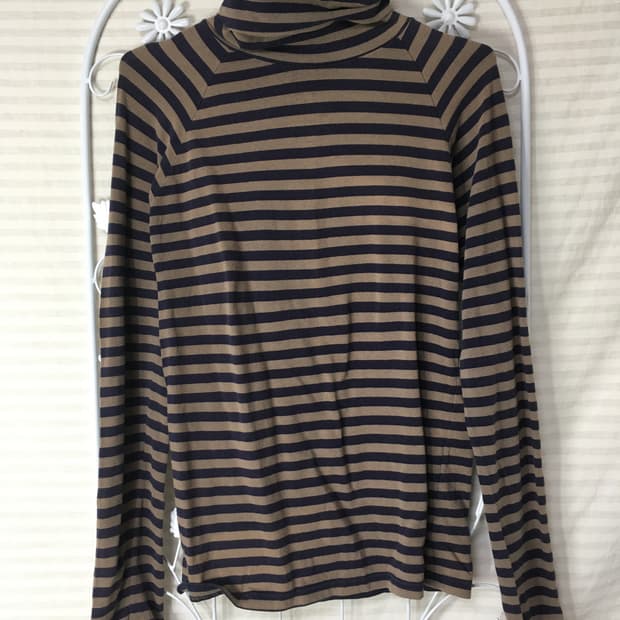 빈티지 네이비 폴라 스트라이프 티셔츠 y2k 스트릿 갸루 펑키 일본빈티지