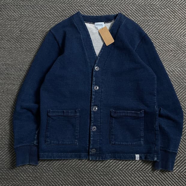 커버낫 인디고 스웨트 가먼트 코튼 가디건o 4702