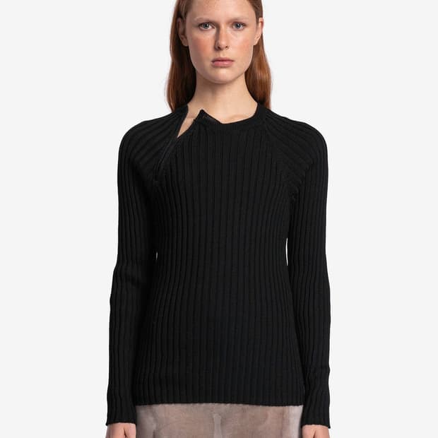 *해외출국으로 판매중단예정* 팔로마울 Zip Detail 니트 블랙