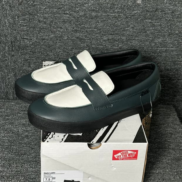 Vans 스케이트 로퍼 그린/화이트 7.5