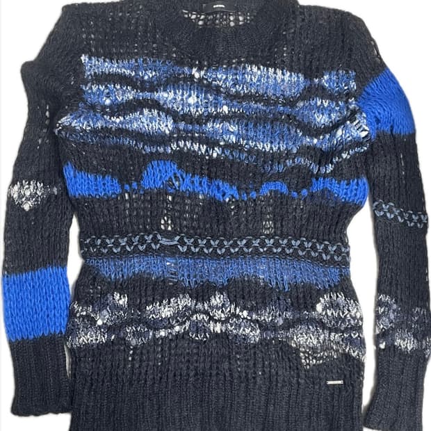 Diesel 모헤어 블루 니트