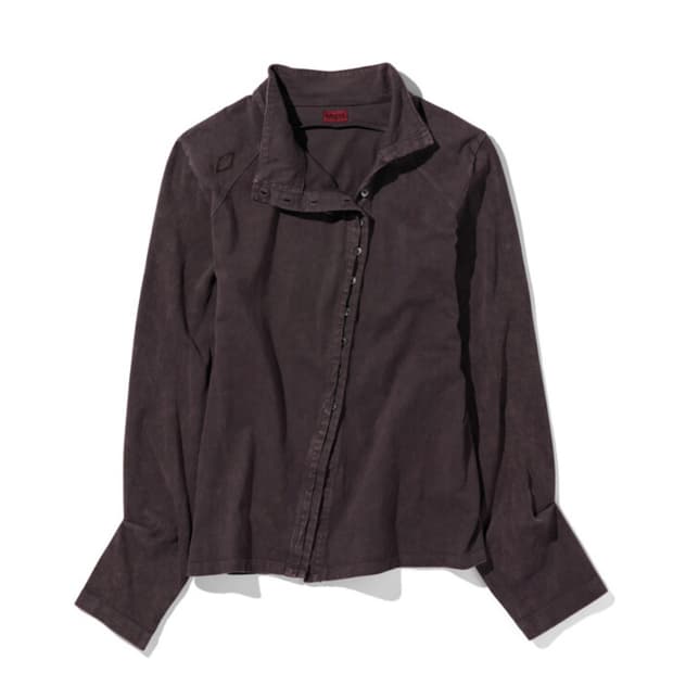 미스치프 워시드 져지 셔츠 퍼플 브라운