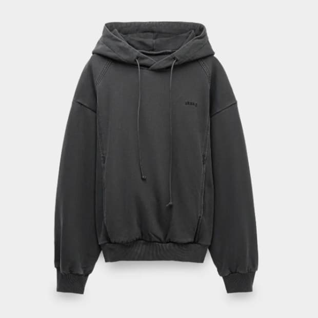 준지 23FW 스티치 가먼트 다잉 후드 티셔츠