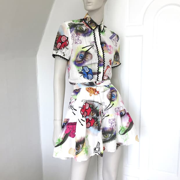 Kenzo Eye print Silk set-up