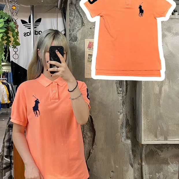 폴로 카라 반팔 오렌지 M  #csz824