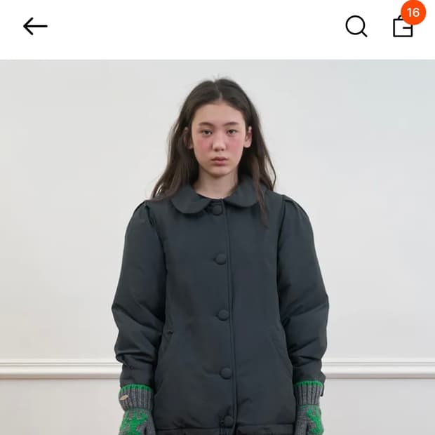 노컨텐츠 삐삐 패디드 자켓 차콜