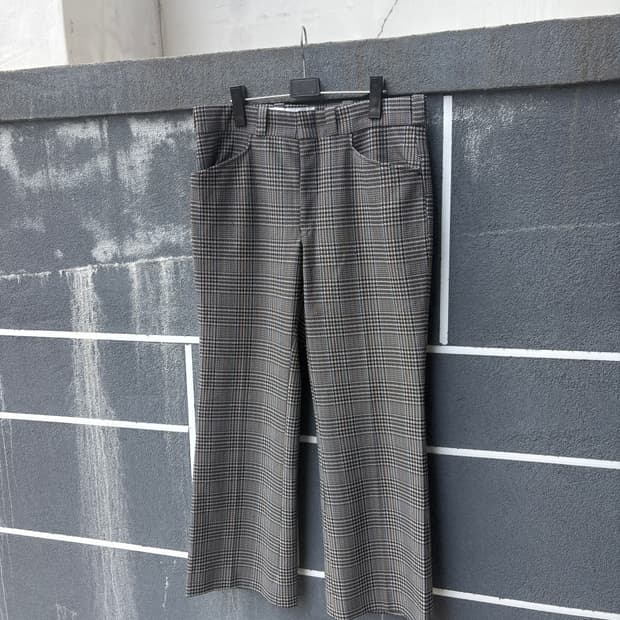 80‘s 하운드투스 체크 플레어트라우저