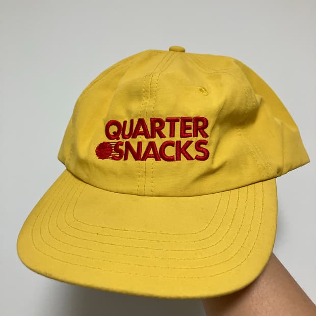 쿼터스낵스 스케이트보드 6패널캡 캡 모자 옐로우