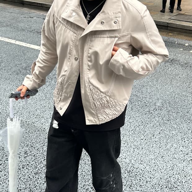 (50) 25ss 키코 코스타디노브 자파 크롭 자켓 샌드베이지