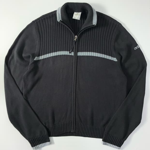 Adidas  아디다스 차콜 니트집업 자켓 