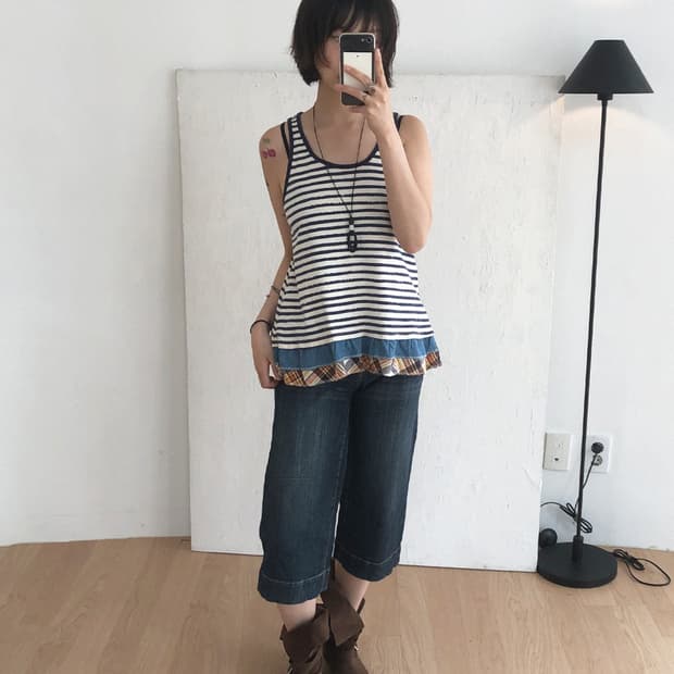 vintage crown wide denim pants