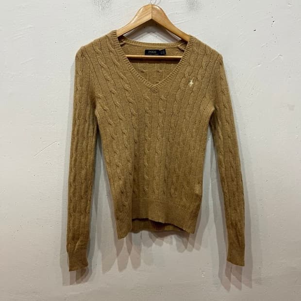 폴로랄프로렌 여성 울 캐시미어 케이블 니트 XS