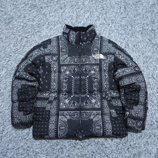 노스페이스) L 남자 페이즐리 눕시패딩 구스다운 / 왕눈이샵