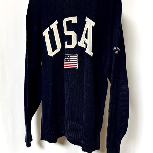 폴로 랄프로렌 90s 스포츠 시그니처 로고 니트