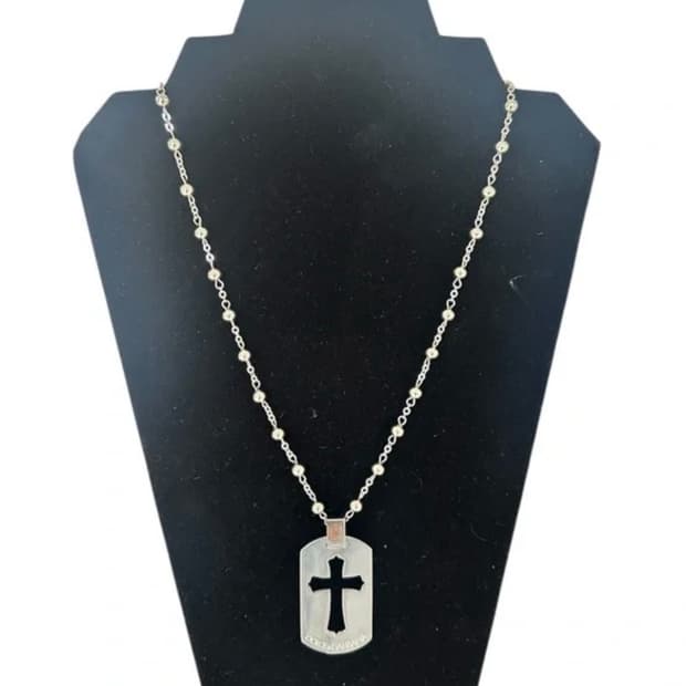 (구해요) 돌체앤가바나 실버 도그태그 목걸이