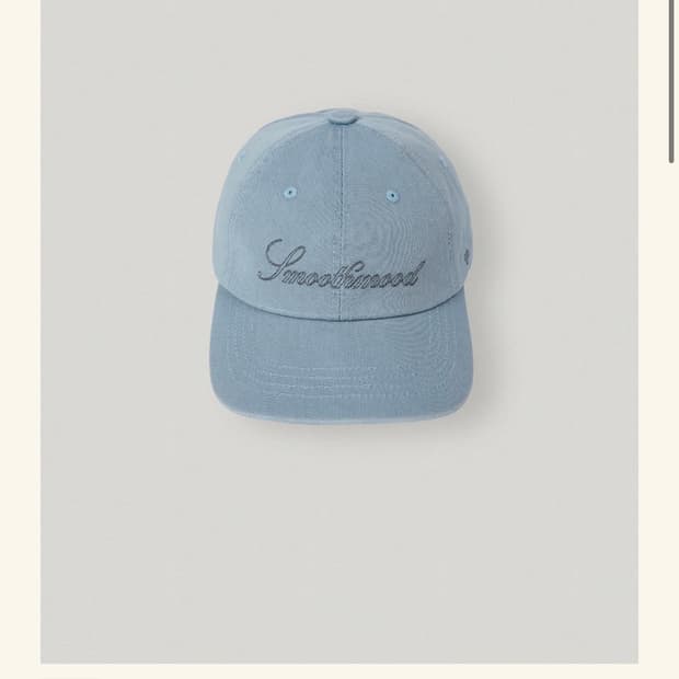 스무드무드 Softy Blue Washed Logo Ball Cap 