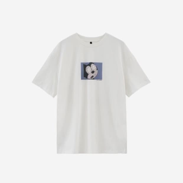 [4 Size] 폴리테루 1/2 그래픽 티셔츠 캐피탈리스트 화이트