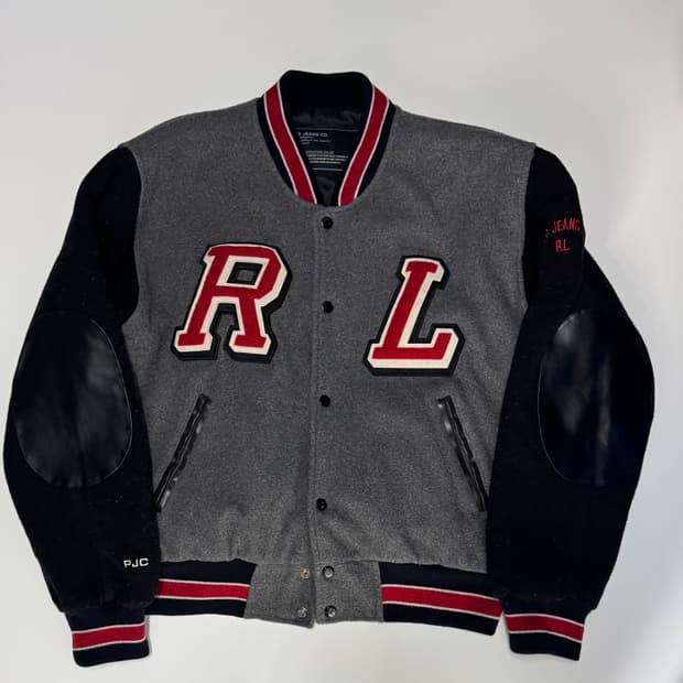 희귀!! 폴로 polo 진스 올드스쿨 암패치 바시티 자켓