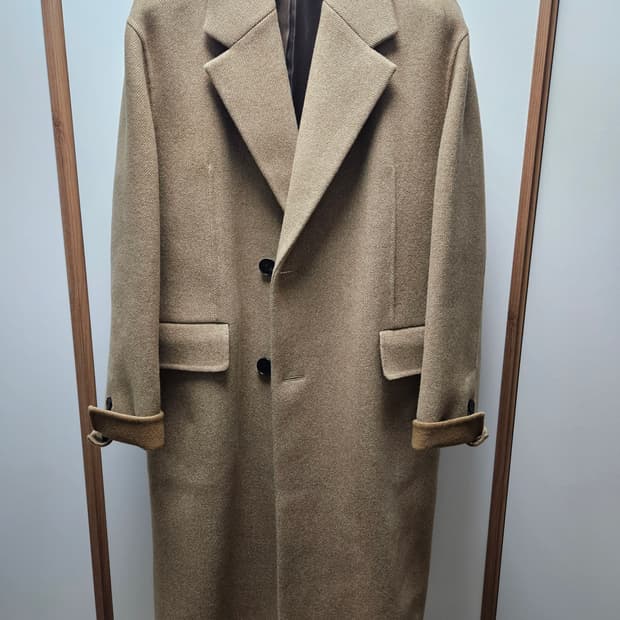 마마가리 오버핏 핸드메이드 코트 트윌베이지 46사이즈