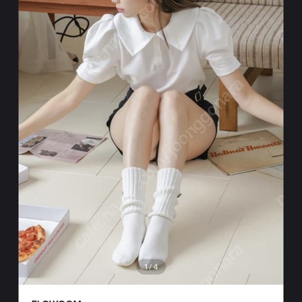 FLOWOOM플로움 블루밍pk티셔츠 택ㅇ화이트