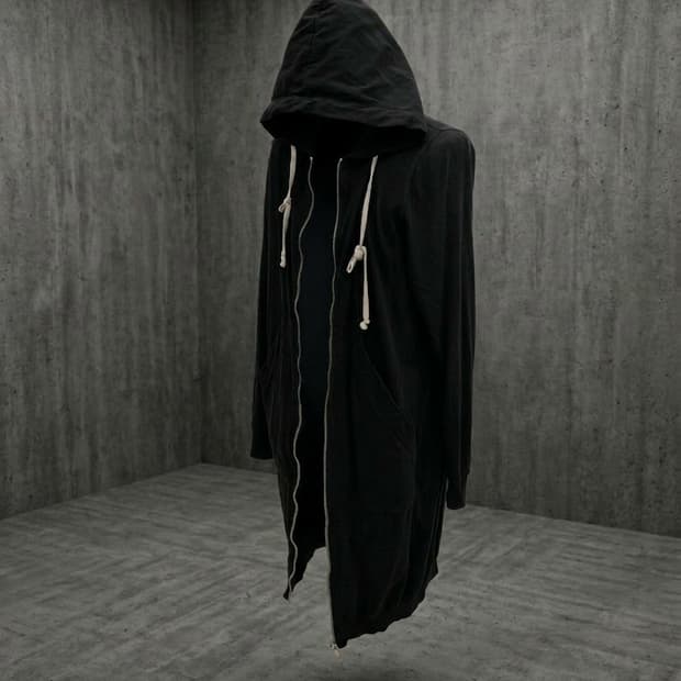 릭오웬스 다크쉐도우 블랙 롱 후드집업