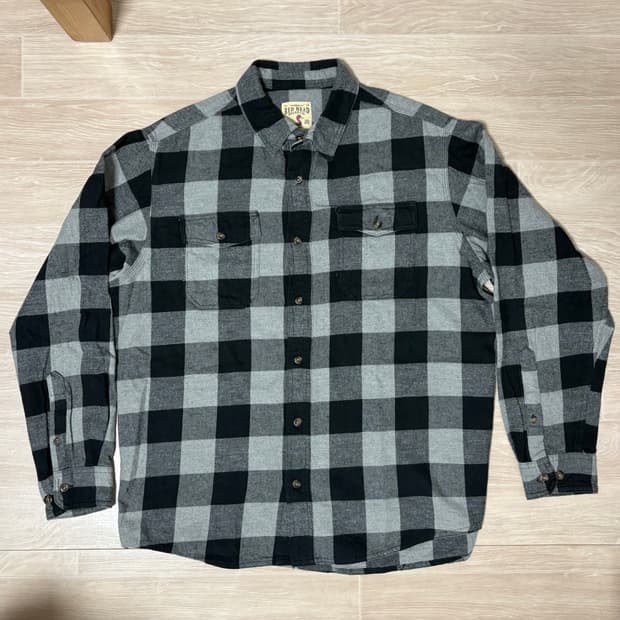 빈티지 그레이 체크 셔츠